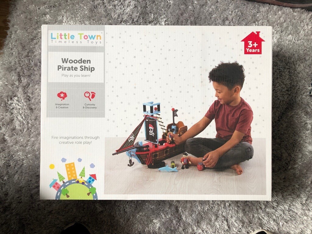 little town wooden pirate ship